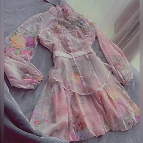 Lantern Sleeve Country Melody Corset Mini Dress - Picture 4 of 4